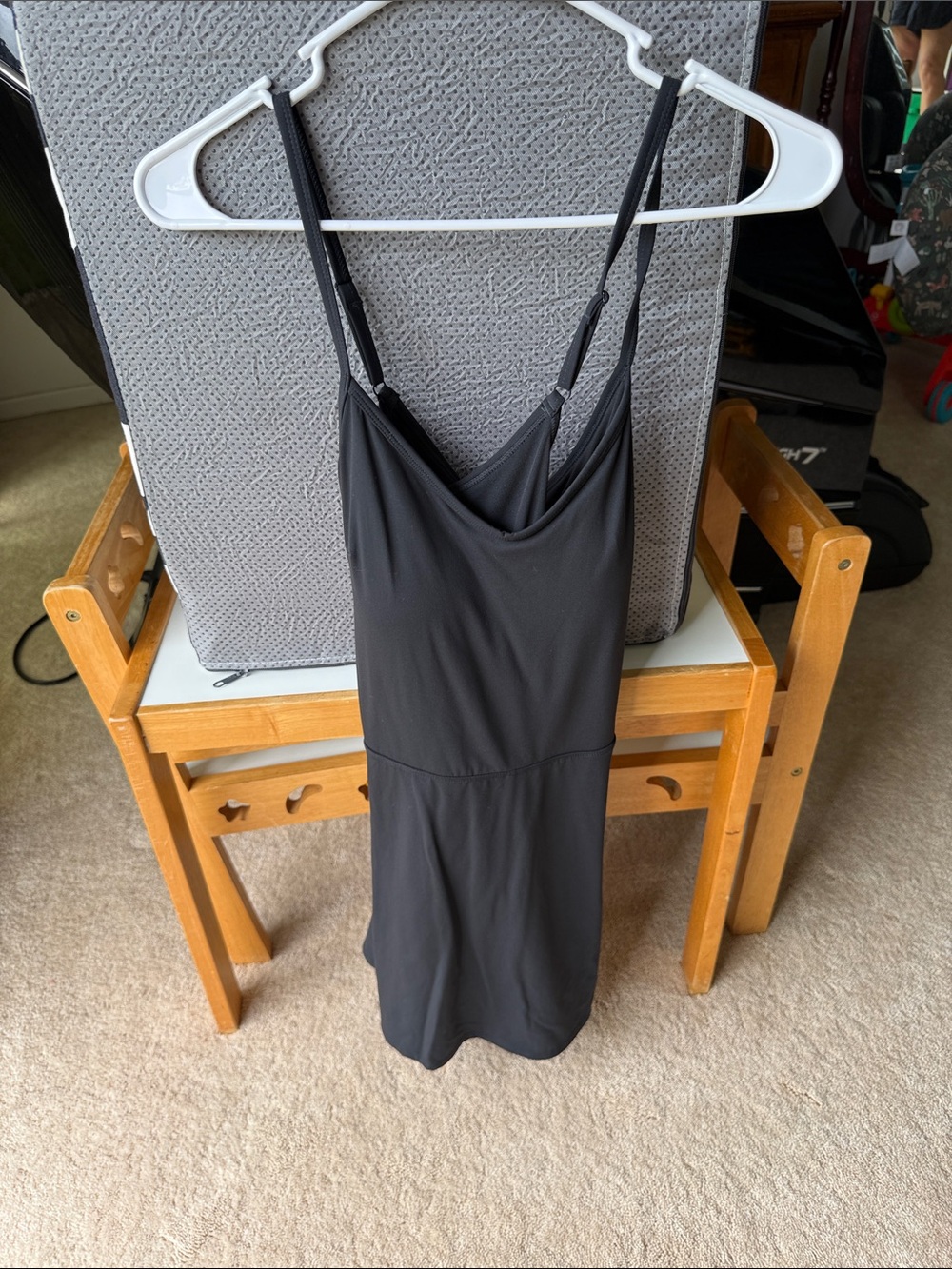 NWT Wm’s L Joy Lab Black Round Neck Skort Dress with Adj. Straps,Removable Pads.